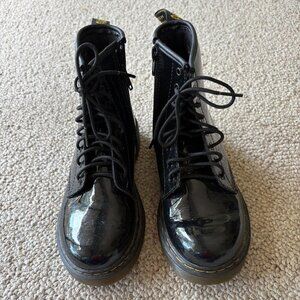 Dr. Martens 1460 Kids Black Patent Leather Boots | Size 3 | AirWair Combat Style